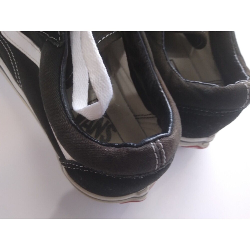 Vans Off The Wall Black Slip on Shoes Men's Size 6 Women's 7.5 Lace Up Sneakers - Picture 7 of 10